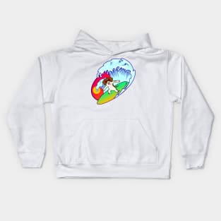 Dog on a Surfboard Kids Hoodie